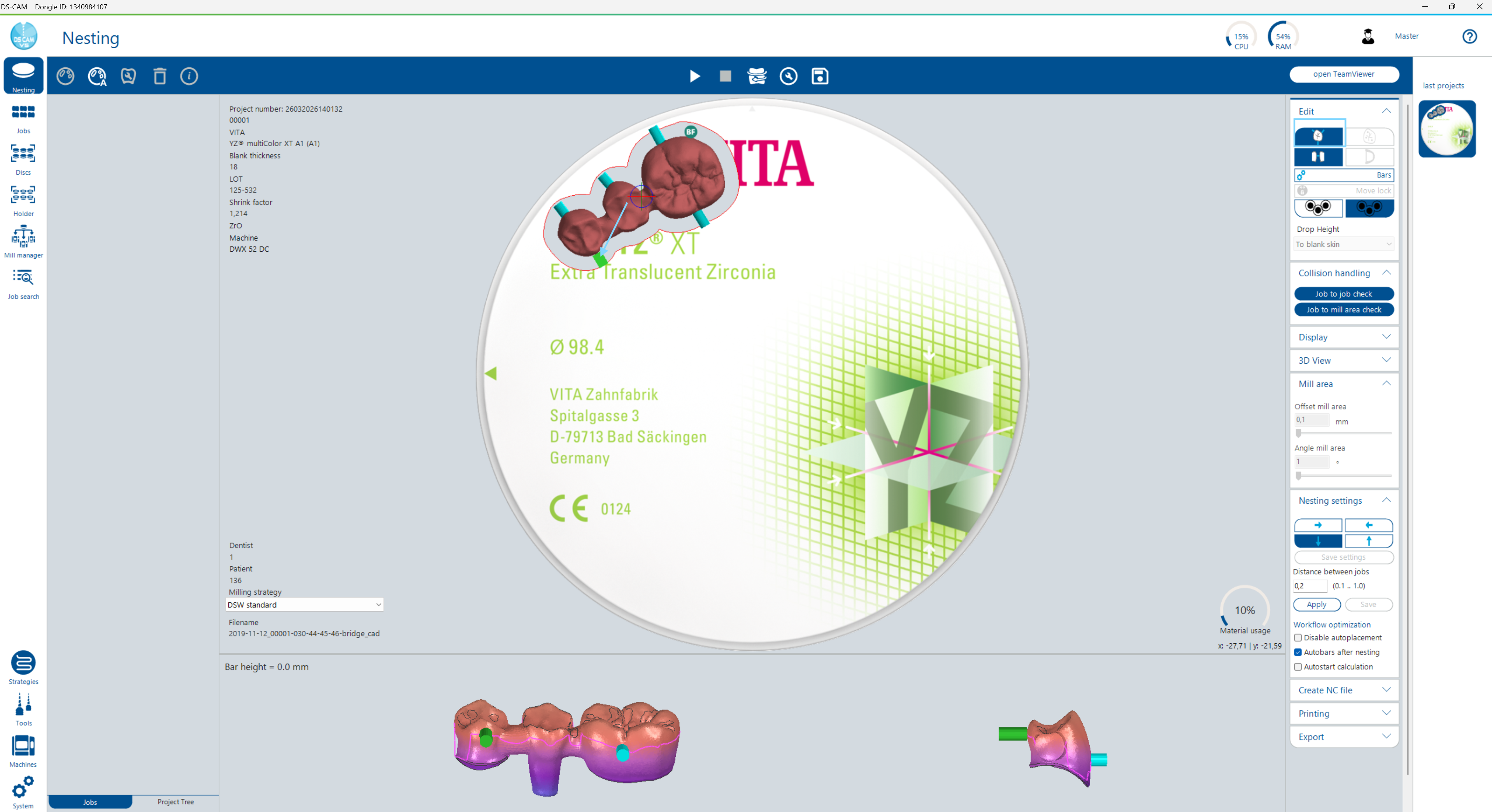 Nesting Dialog – Bridge with Holding Pins Set
