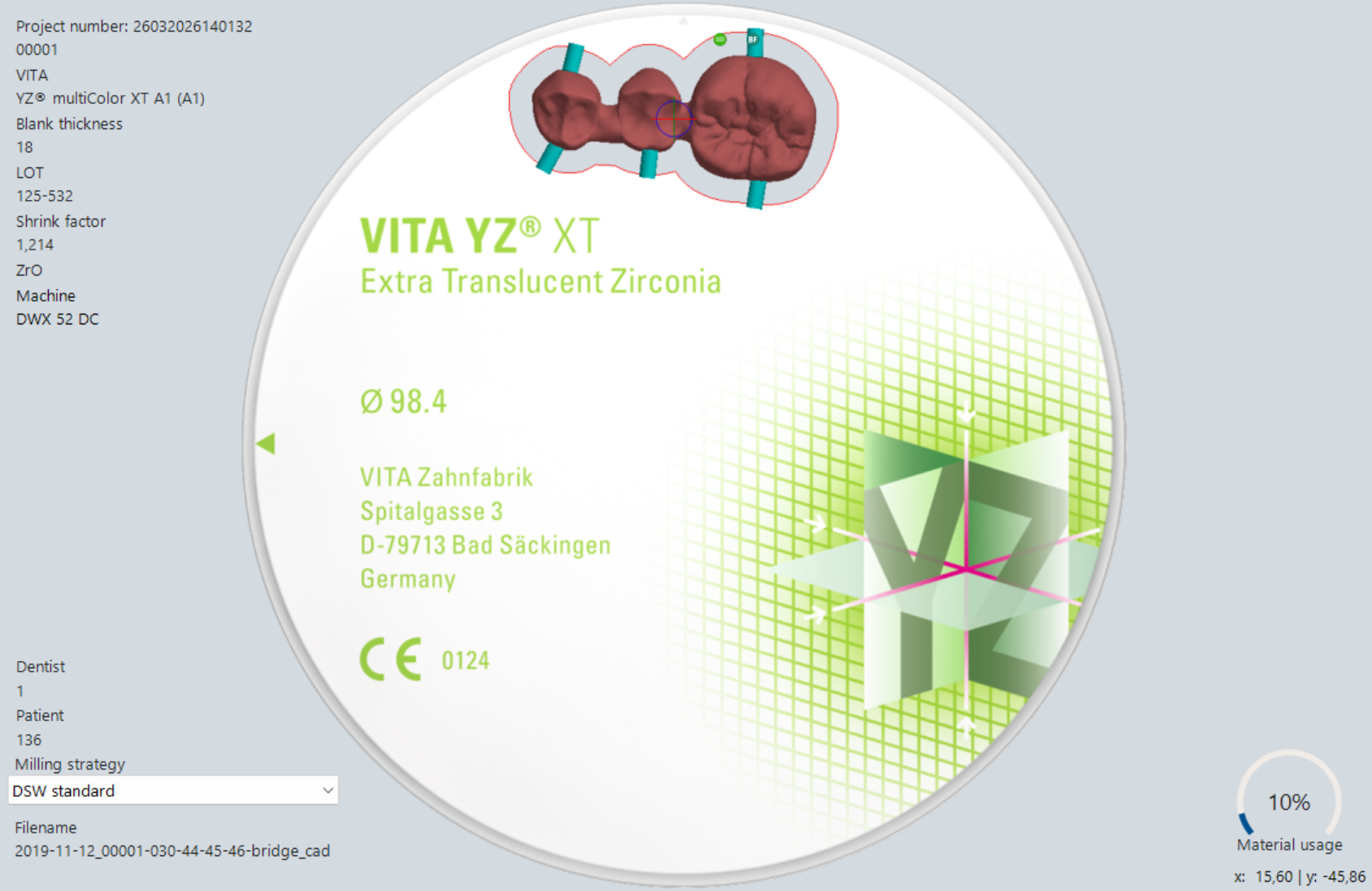 Workspace – Nesting Dialog with Corner Information