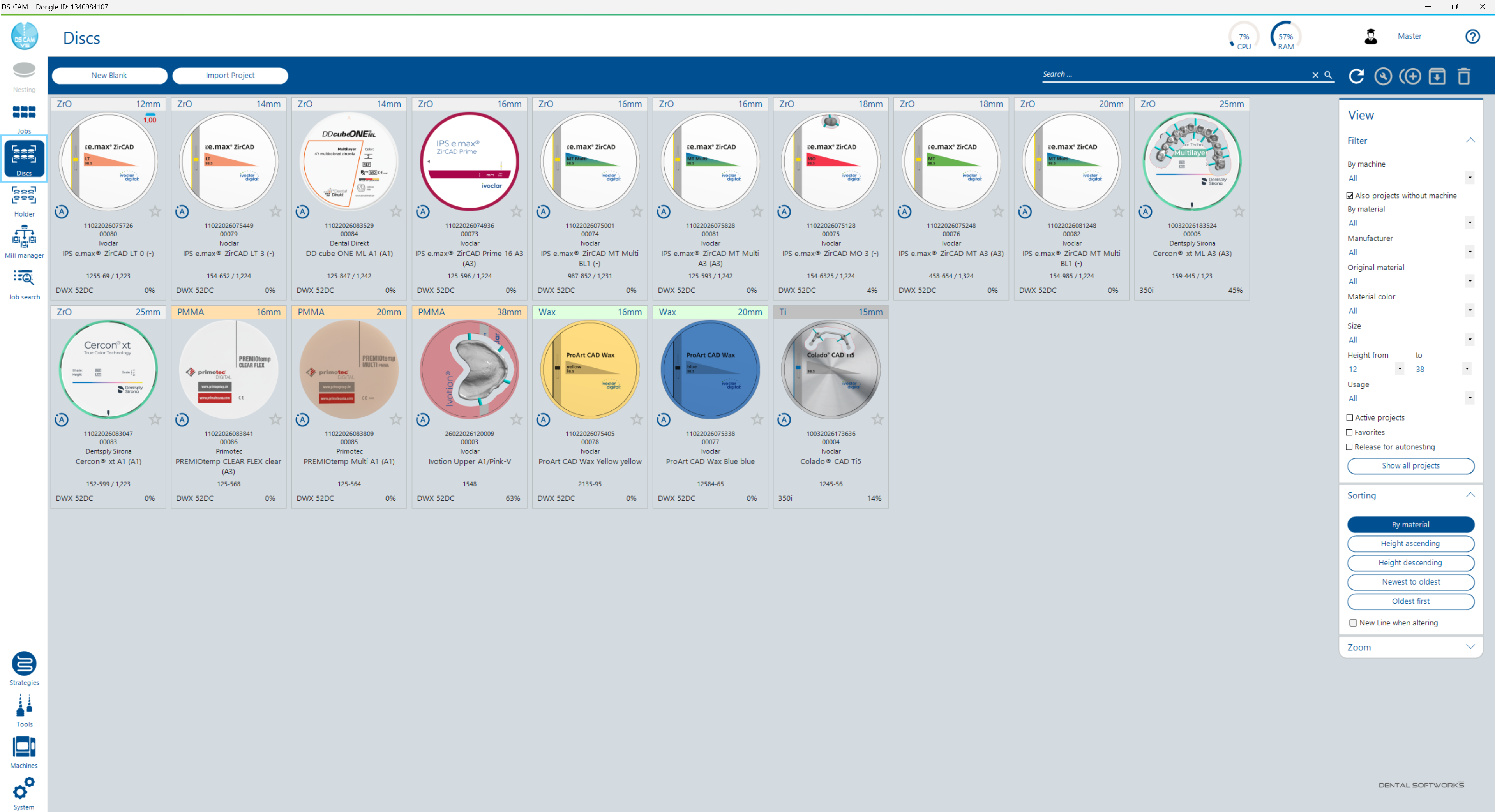 Discs Dialog – Overview