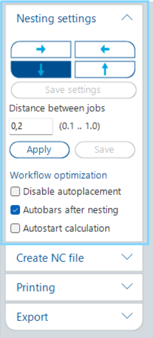 Nesting Settings – Right Sidebar