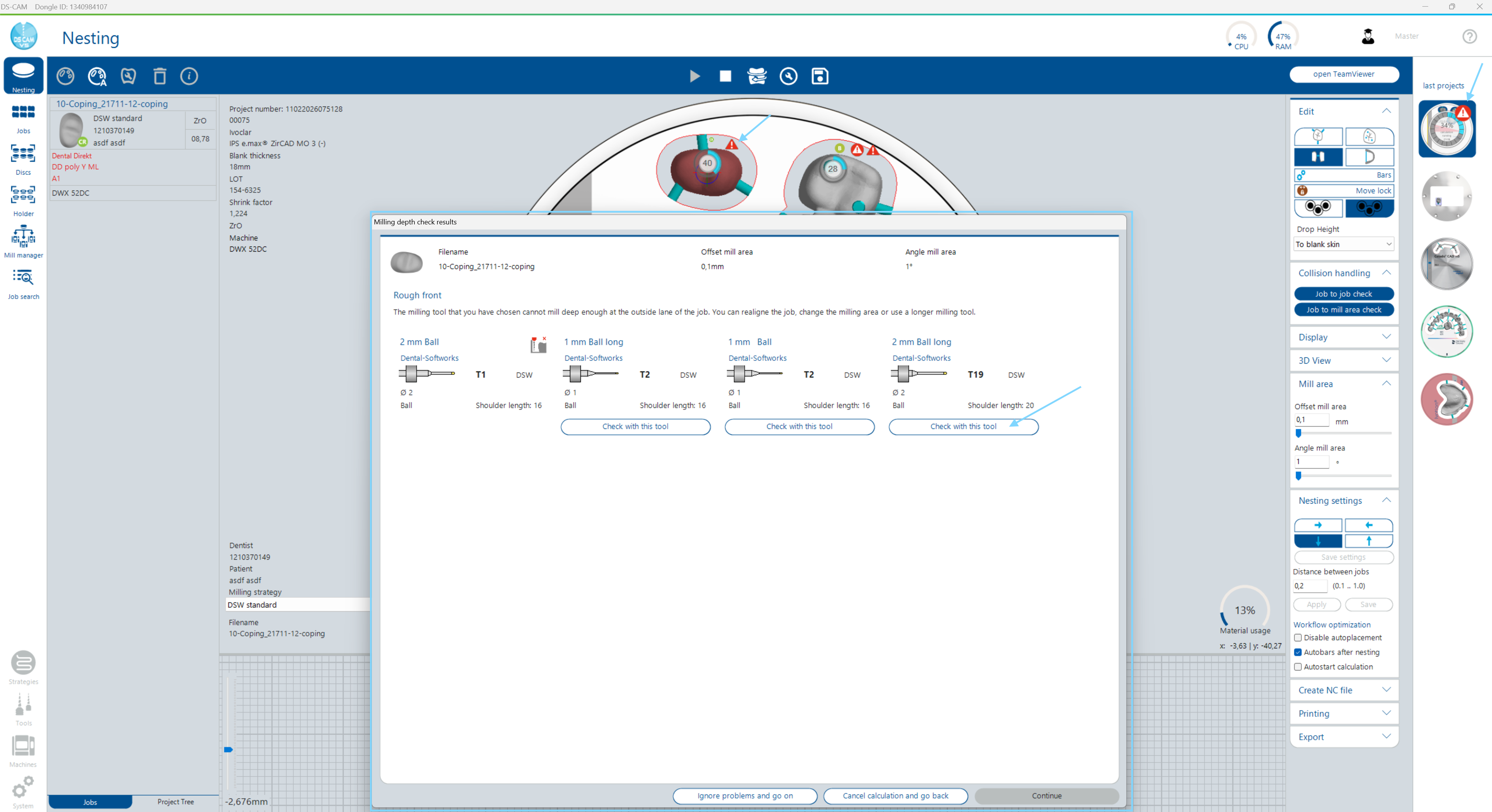 PreCollision Check – Warning Triangle and Collision Handling Dialog