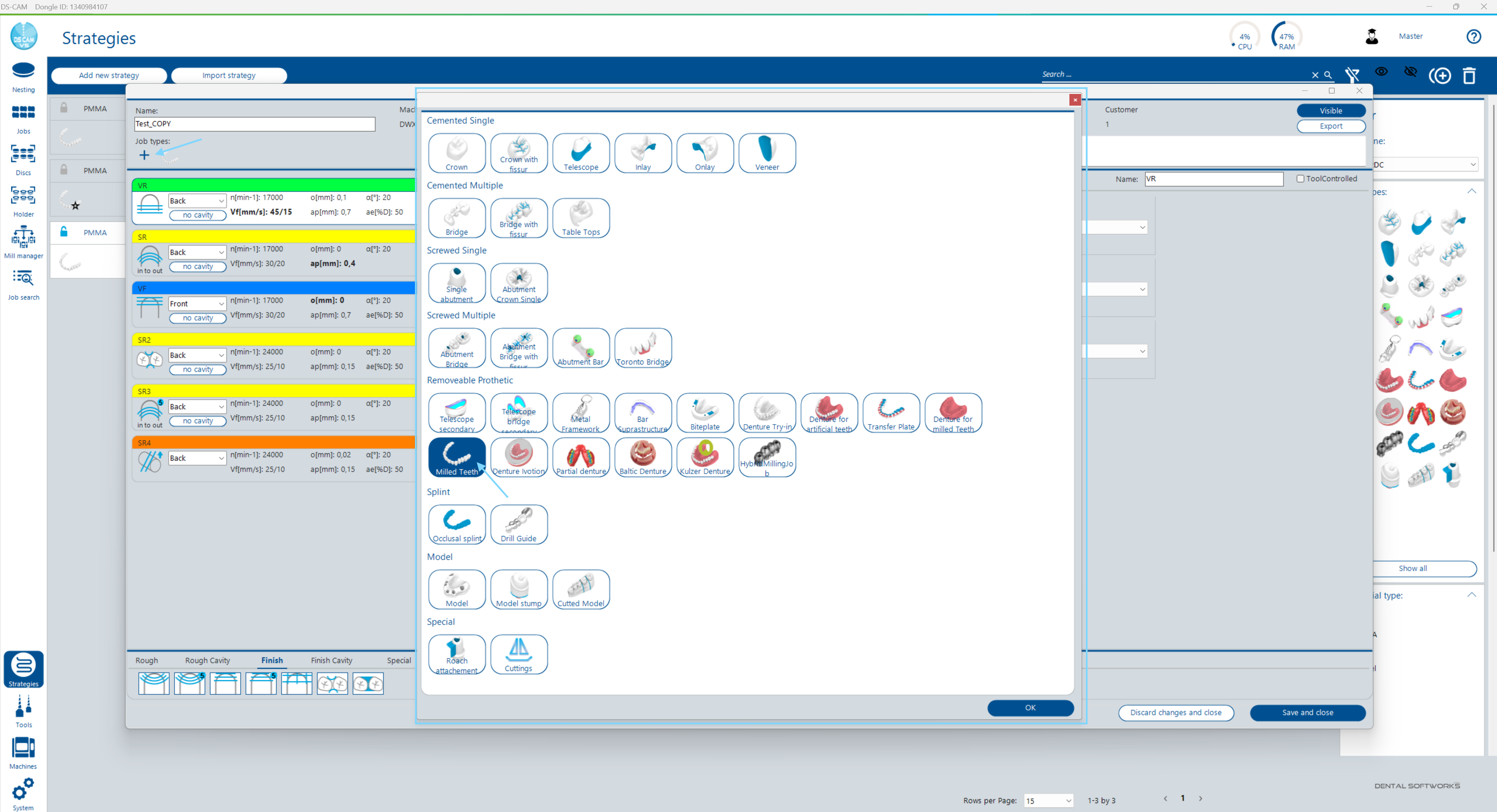 Job type assignment in the detail view