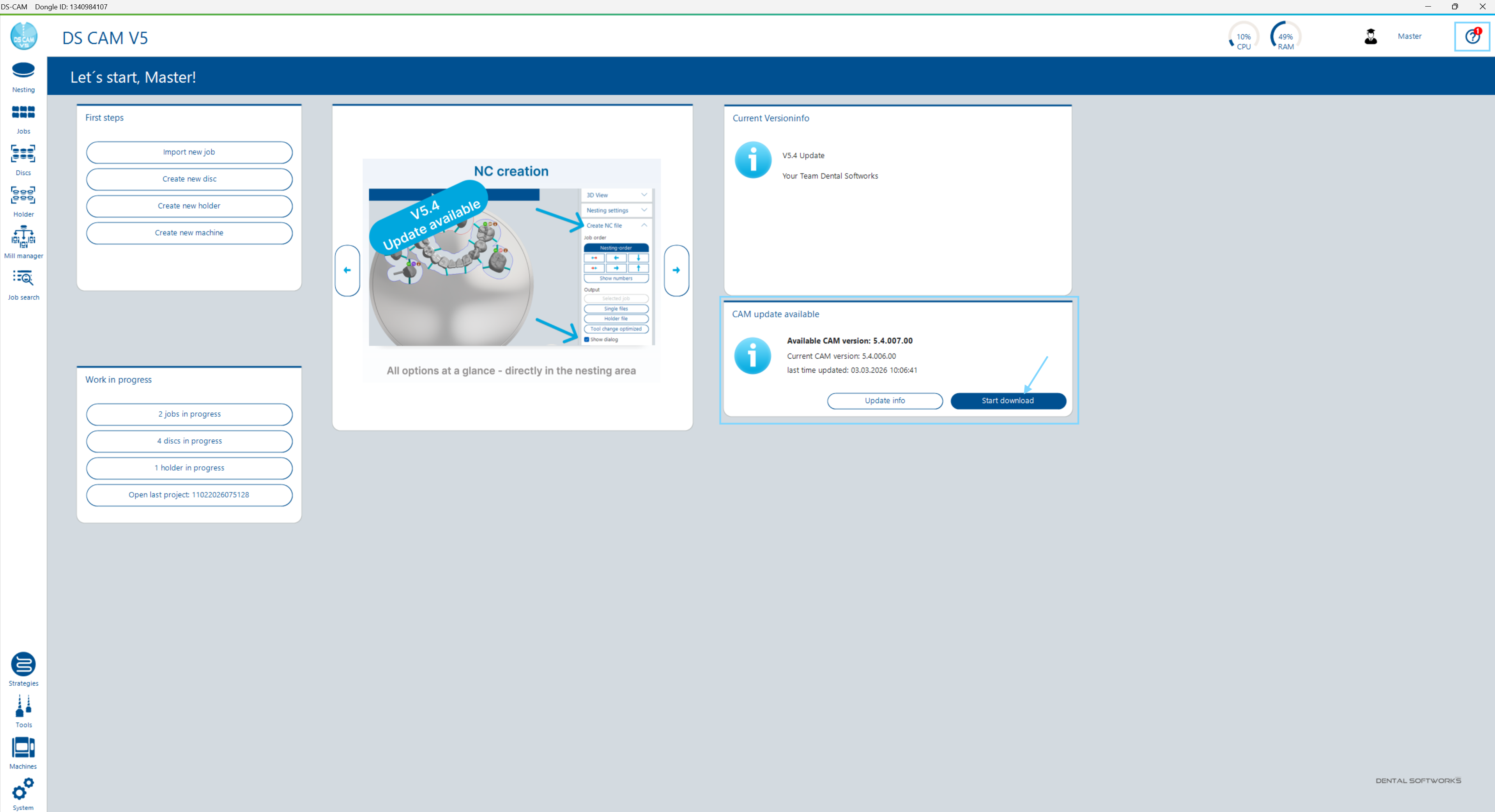 Landing page with update display and download button